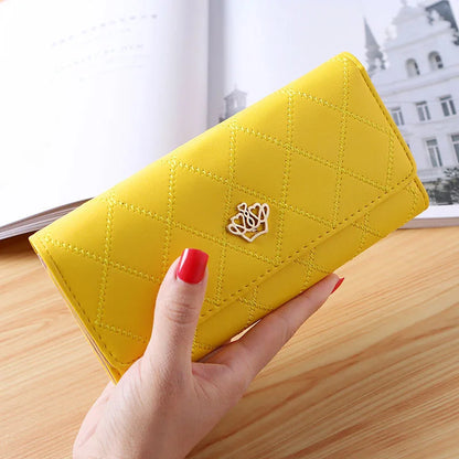 PU Leather Long Wallet Women 2025 Diamond Mesh Design – Elegant Men's Accessory | Accessorio Uomo Elegante