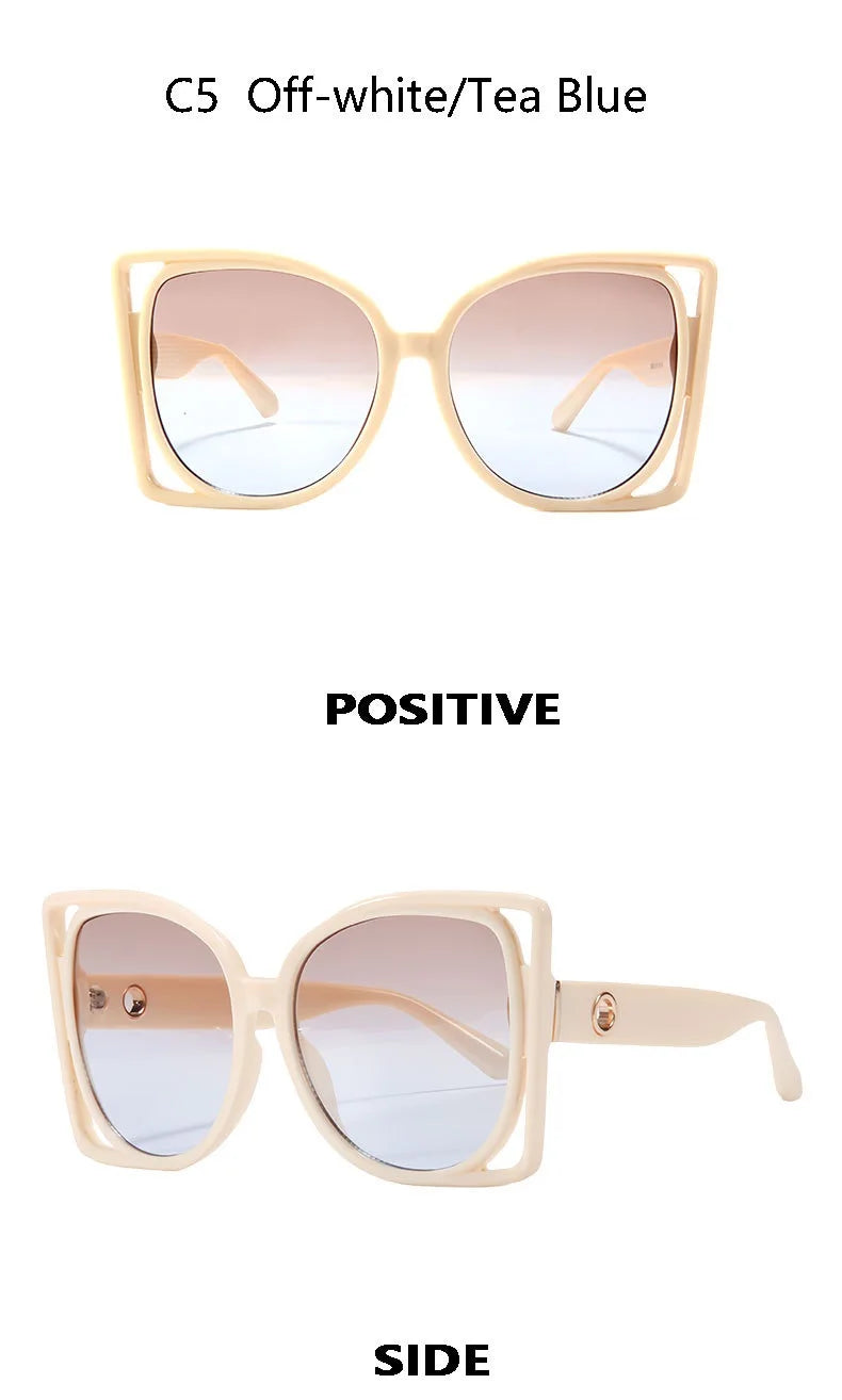 DRAVEN — Oversized Square Sunglasses – Leopard Gradient Design