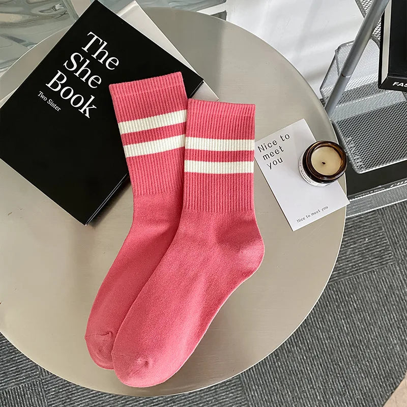 DRAVEN — Candy Color Crew Socks – Women’s Japanese Preppy Style