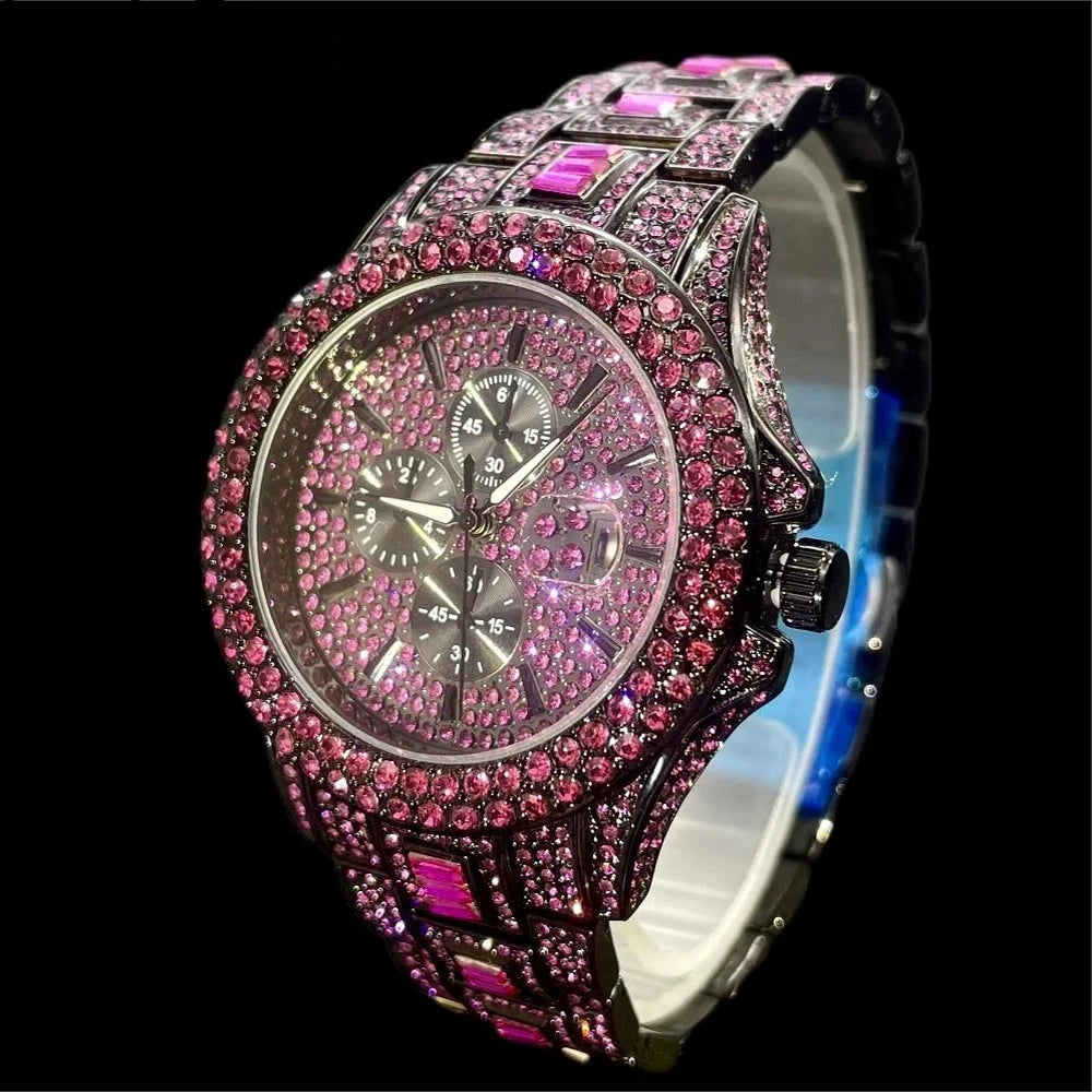 DRAVEN — Crimson Ice – Men’s Red Steel Luxury Watch 2025 Edition