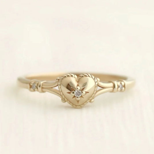 DRAVEN — Gold Plated Heart Ring — Rings collection | DRAVEN