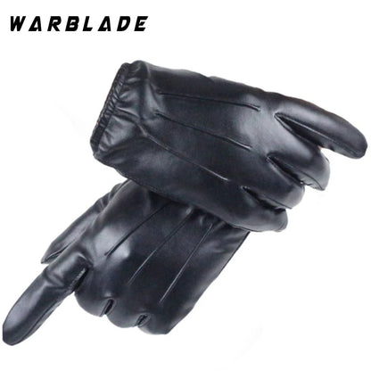 Luxury PU Leather Gloves – Unisex Cashmere Winter Style