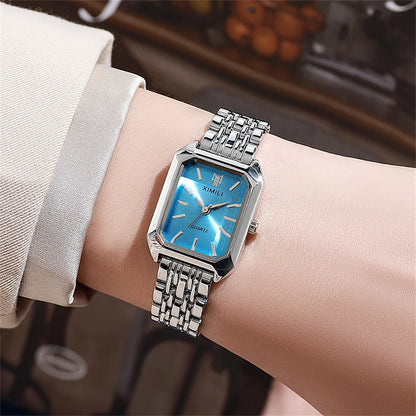 Women’s Square Gold Watch – Elegant Quartz & Stainless Steel – Elegant Men's Accessory | Accessorio Uomo Elegante
