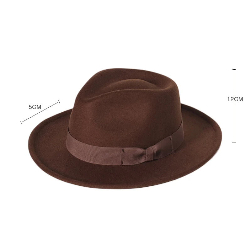 DRAVEN — Elegant Wool Fedora – Unisex Classic Jazz Hat
