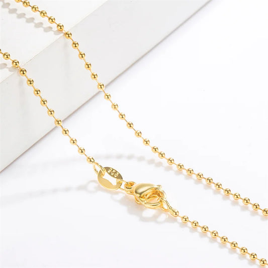 DRAVEN — 18K Gold Beaded Necklace – Elegant Light Chain Jewelry for Women — Necklaces & Chains | DRAVEN