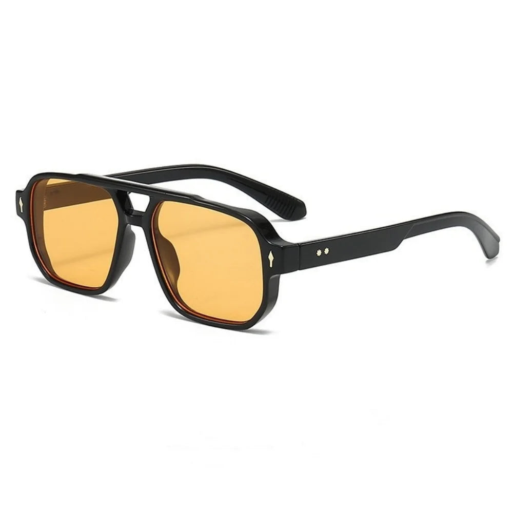 DRAVEN — Retro Double Bridge Sunglasses – Luxury Rivet Design