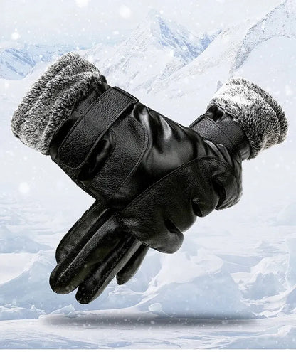 Winter Leather Gloves – Touchscreen Waterproof Design