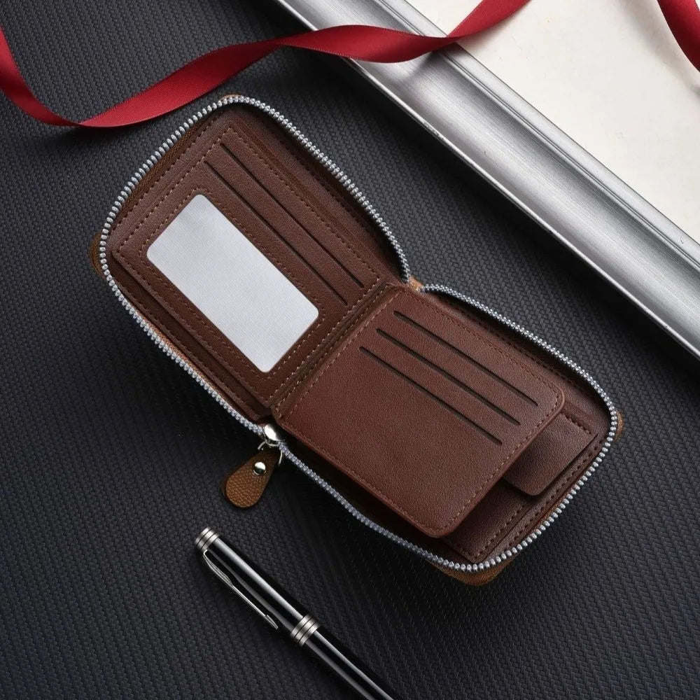 DRAVEN — Luxury PU Leather Wallet Men Zipper Foldable Design