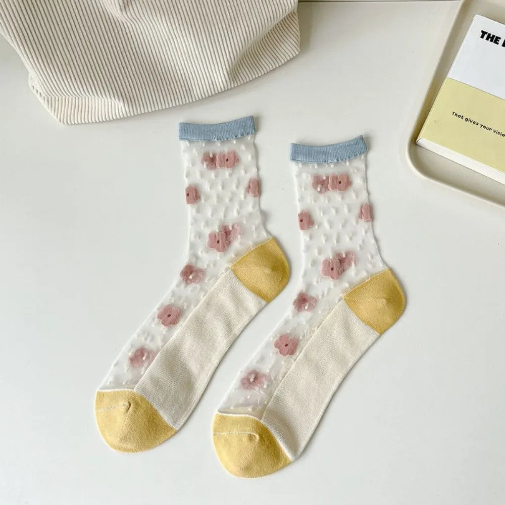 DRAVEN — Transparent Lace Socks – Women’s Sweet Korean Style