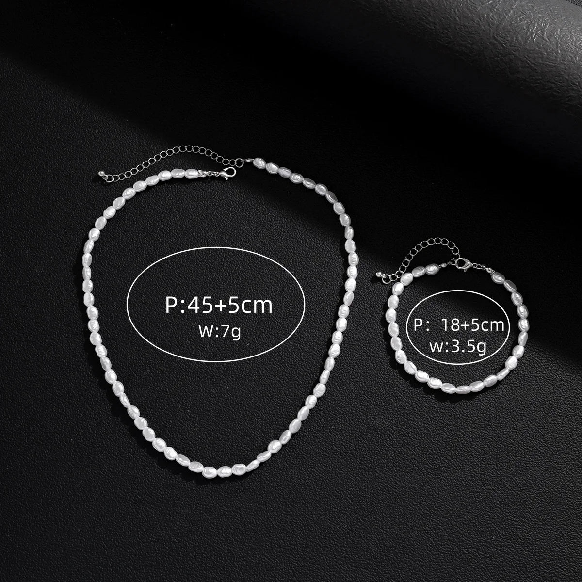 DRAVEN — Imitation Pearl Necklace – Handmade Irregular Bead Jewelry for Men