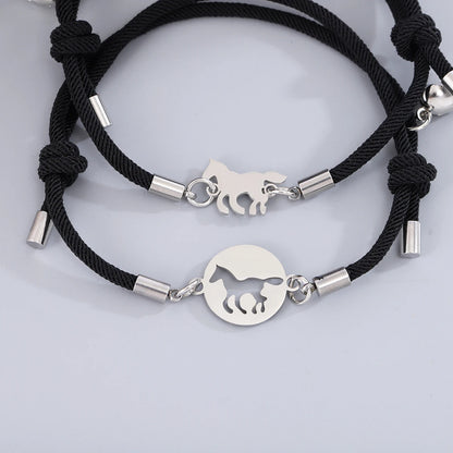 Magnetic Couple Rope Bracelets – Elegant Men's Accessory | Accessorio Uomo Elegante