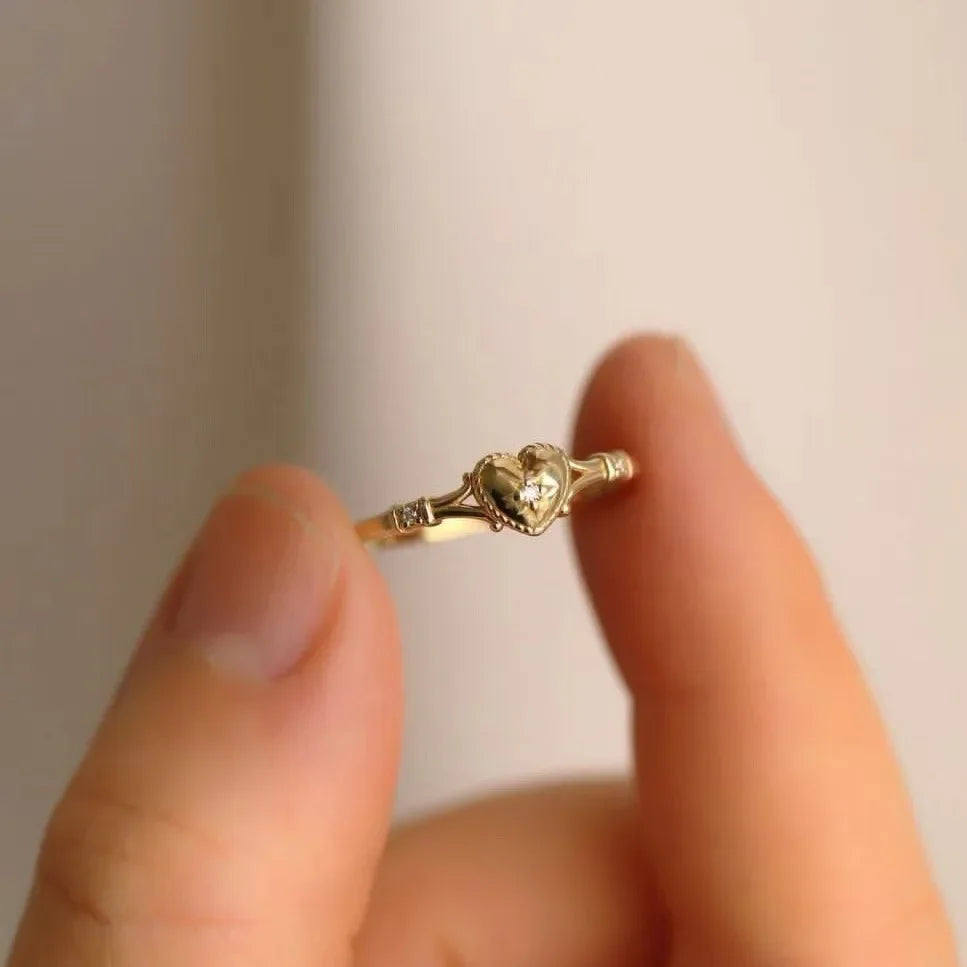 DRAVEN — Gold Plated Heart Stainless Steel Ring