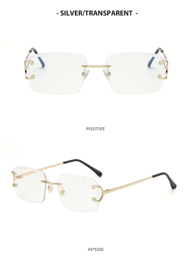 DRAVEN — Square Rimless Sunglasses – High-Grade Metal Design