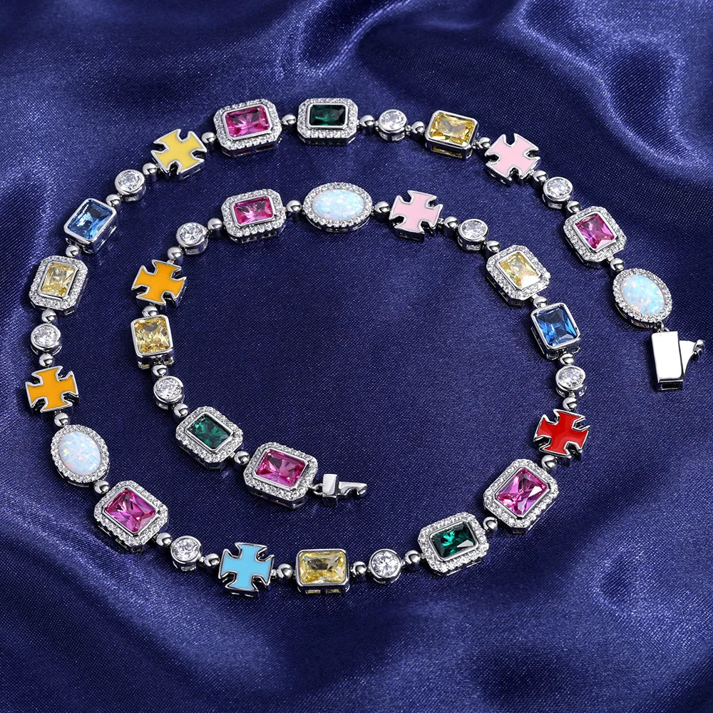 DRAVEN — Colorful Gemstone Necklace – Luxury Zirconia Jewelry for Men and Women