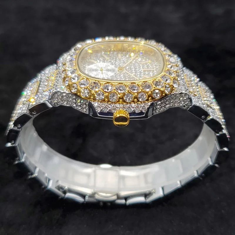 Crystal Empire – Men’s Silver Luxury Watch with Luminous Dial – Elegant Men's Accessory | Accessorio Uomo Elegante