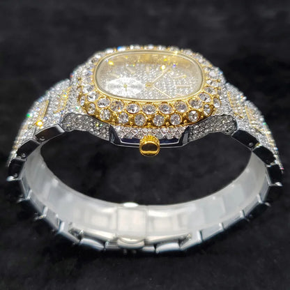 Crystal Empire – Men’s Silver Luxury Watch with Luminous Dial – Elegant Men's Accessory | Accessorio Uomo Elegante