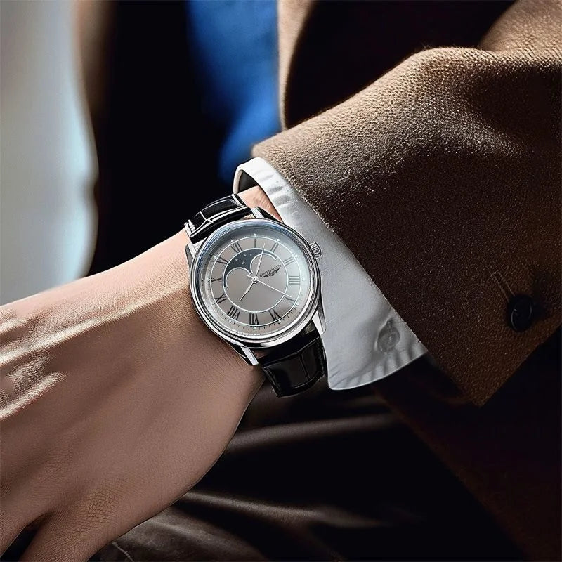 DRAVEN — Men’s Luxury Quartz Watch – Elegant Leather & Waterproof Design