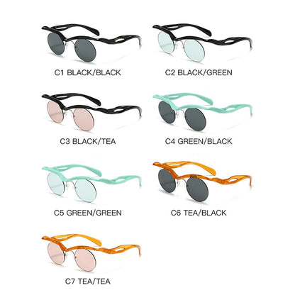 Rimless Round Sunglasses – Trendy Designer Shape – Elegant Men's Accessory | Accessorio Uomo Elegante