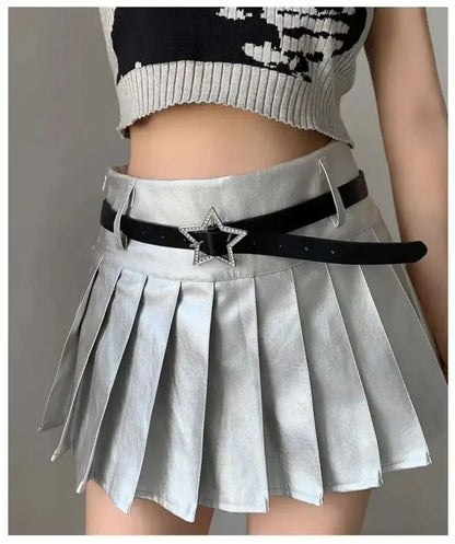 Y2K Star Buckle Belt Pink Rhinestone Elastic Design – Elegant Men's Accessory | Accessorio Uomo Elegante