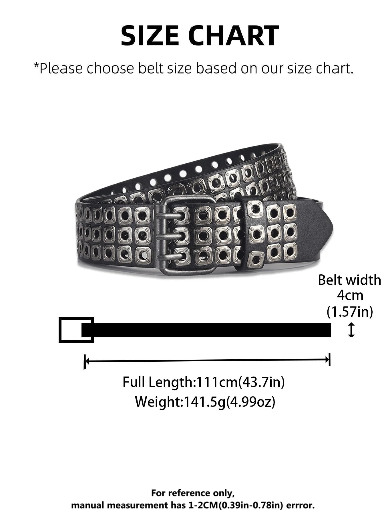 DRAVEN — Punk Street Belt Unisex Square Beads Design