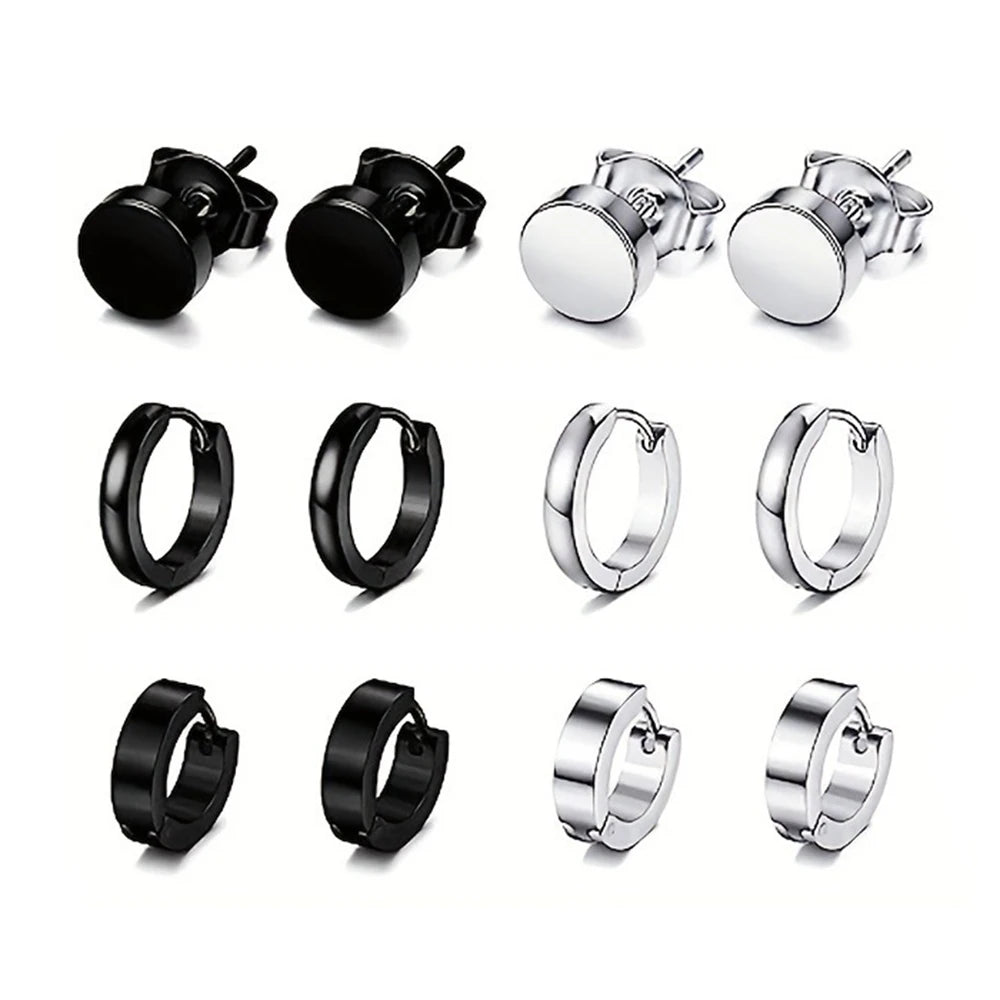 DRAVEN — Black Stainless Steel Earring Set