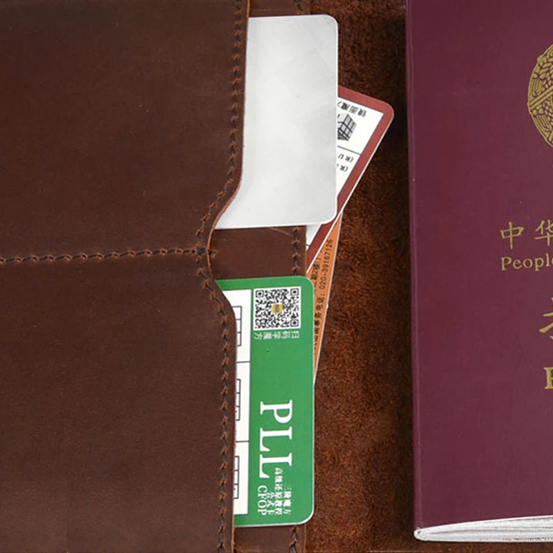 DRAVEN — Genuine Leather Passport Wallet Unisex Vintage Cowhide