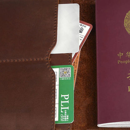 Genuine Leather Passport Wallet Unisex Vintage Cowhide – Elegant Men's Accessory | Accessorio Uomo Elegante