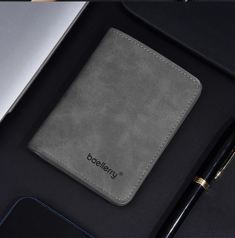 Baellerry PU Leather Wallet Men Minimalist Money Clip – Elegant Men's Accessory | Accessorio Uomo Elegante