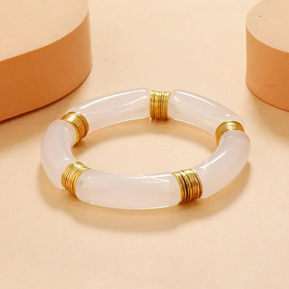Retro Resin Stretch Bracelet – Elegant Men's Accessory | Accessorio Uomo Elegante
