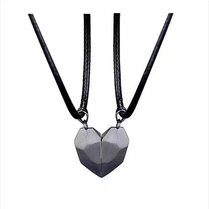 Magnetic Heart Couple Necklace – Gothic Punk Jewelry for Men and Women