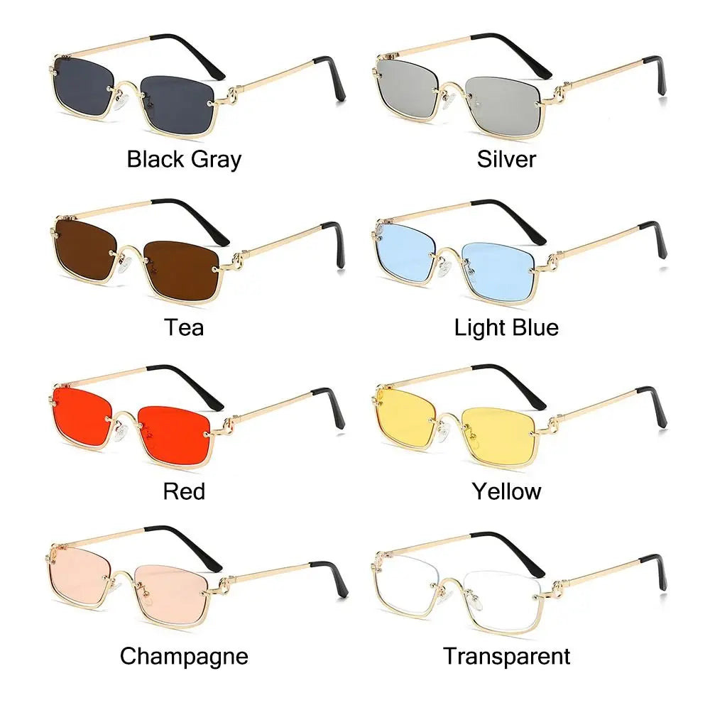 Half-Frame Square Sunglasses – Vintage Metal Y2K Shades – Elegant Men's Accessory | Accessorio Uomo Elegante