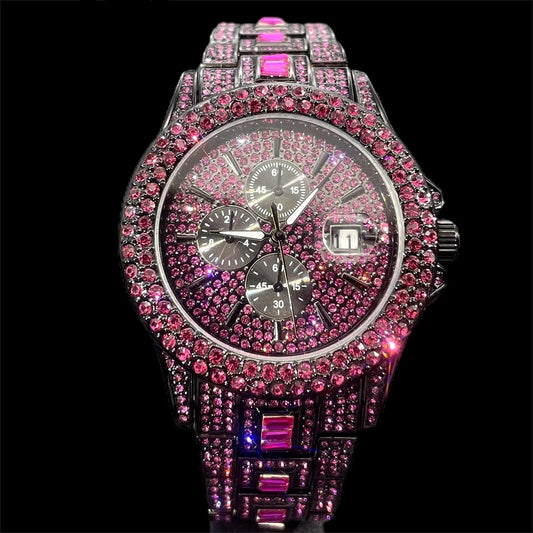 DRAVEN — Crimson Ice – Men’s Red Steel Luxury Watch 2025 Edition — Watches | DRAVEN