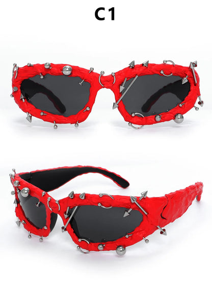 Twisted Frame Sunglasses – Handmade Y2K Retro Shades – Elegant Men's Accessory | Accessorio Uomo Elegante