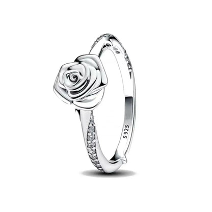 Silver Heart & Pearl Rose Ring – Elegant Men's Accessory | Accessorio Uomo Elegante