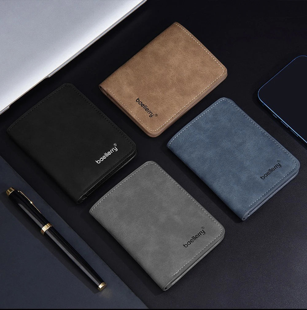 Baellerry PU Leather Wallet Men Minimalist Money Clip – Elegant Men's Accessory | Accessorio Uomo Elegante