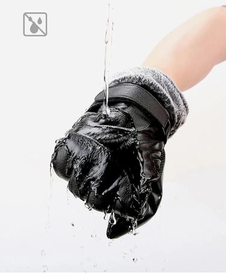 DRAVEN — Winter Leather Gloves – Touchscreen Waterproof Design