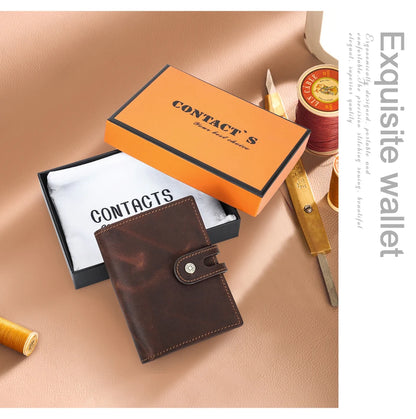 Leather Airtag Wallet Men RFID Aluminum Card Holder – Elegant Men's Accessory | Accessorio Uomo Elegante