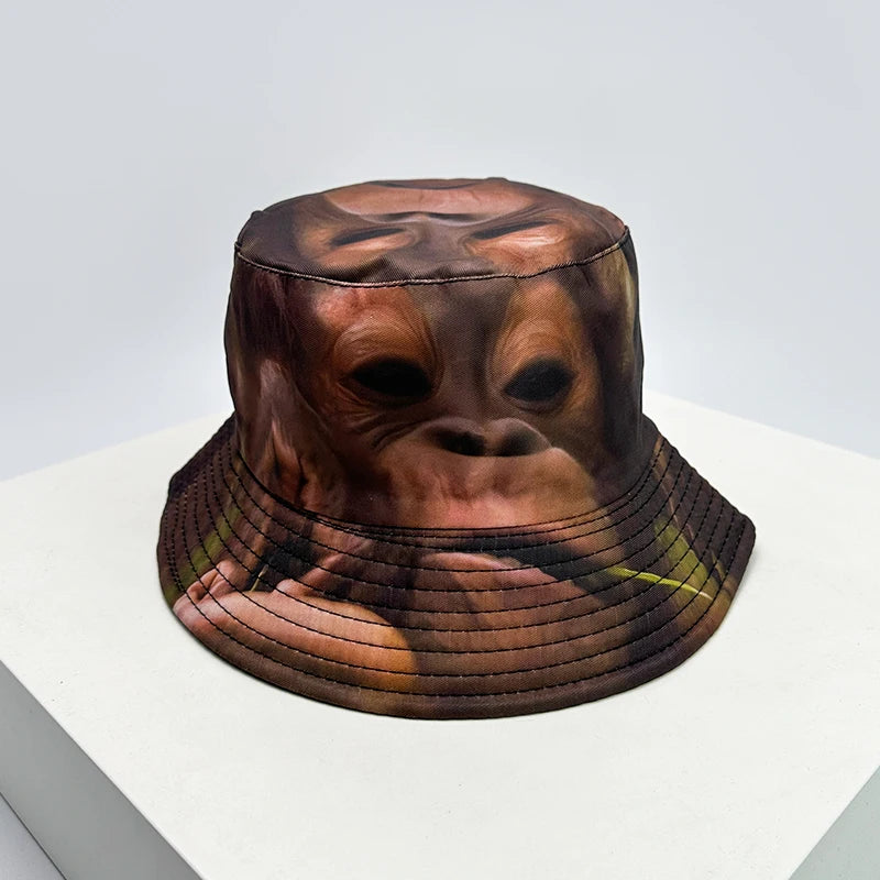 DRAVEN — Funny Animal Print Bucket Hat – Unisex Double-Sided Style