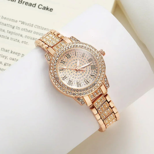 DRAVEN — Golden Muse – Women’s Gold Crystal Watch in Luxury Style — Watches | DRAVEN