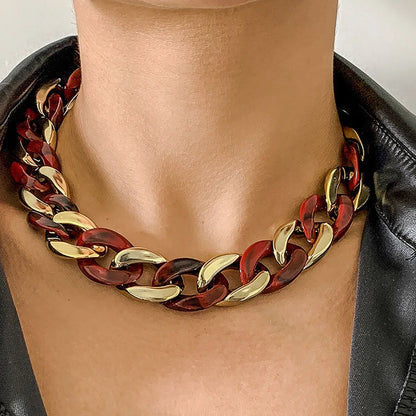 Chunky CCB Chain Necklace – Colorful Statement Jewelry for Women – Elegant Men's Accessory | Accessorio Uomo Elegante