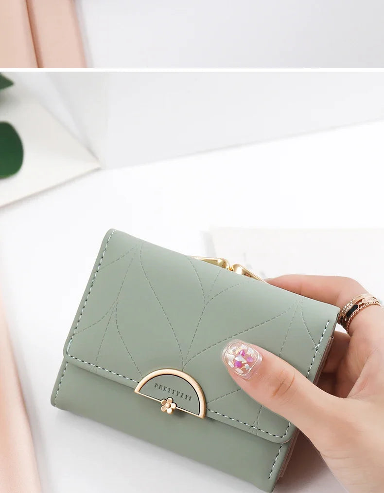 DRAVEN — PU Leather Trifold Wallet Women Summer 2025 Design