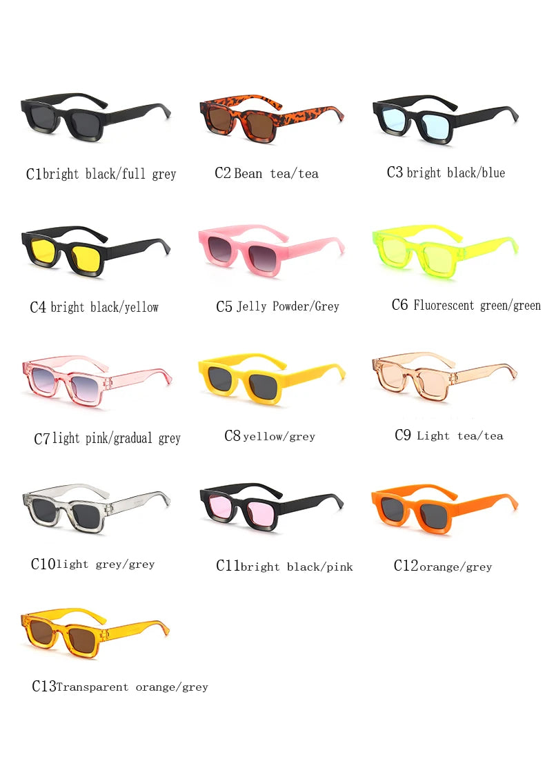 DRAVEN — Small Rectangle Sunglasses – Thick Frame Unisex Design