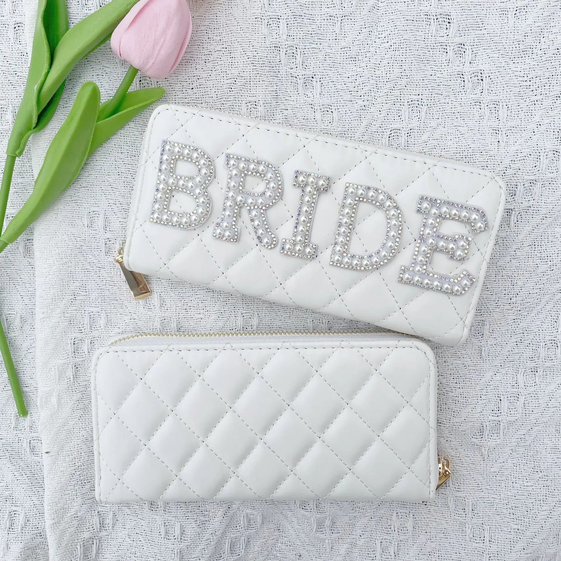 Luxury White PU Wallet Women Boho Bride Clutch Purse – Elegant Men's Accessory | Accessorio Uomo Elegante