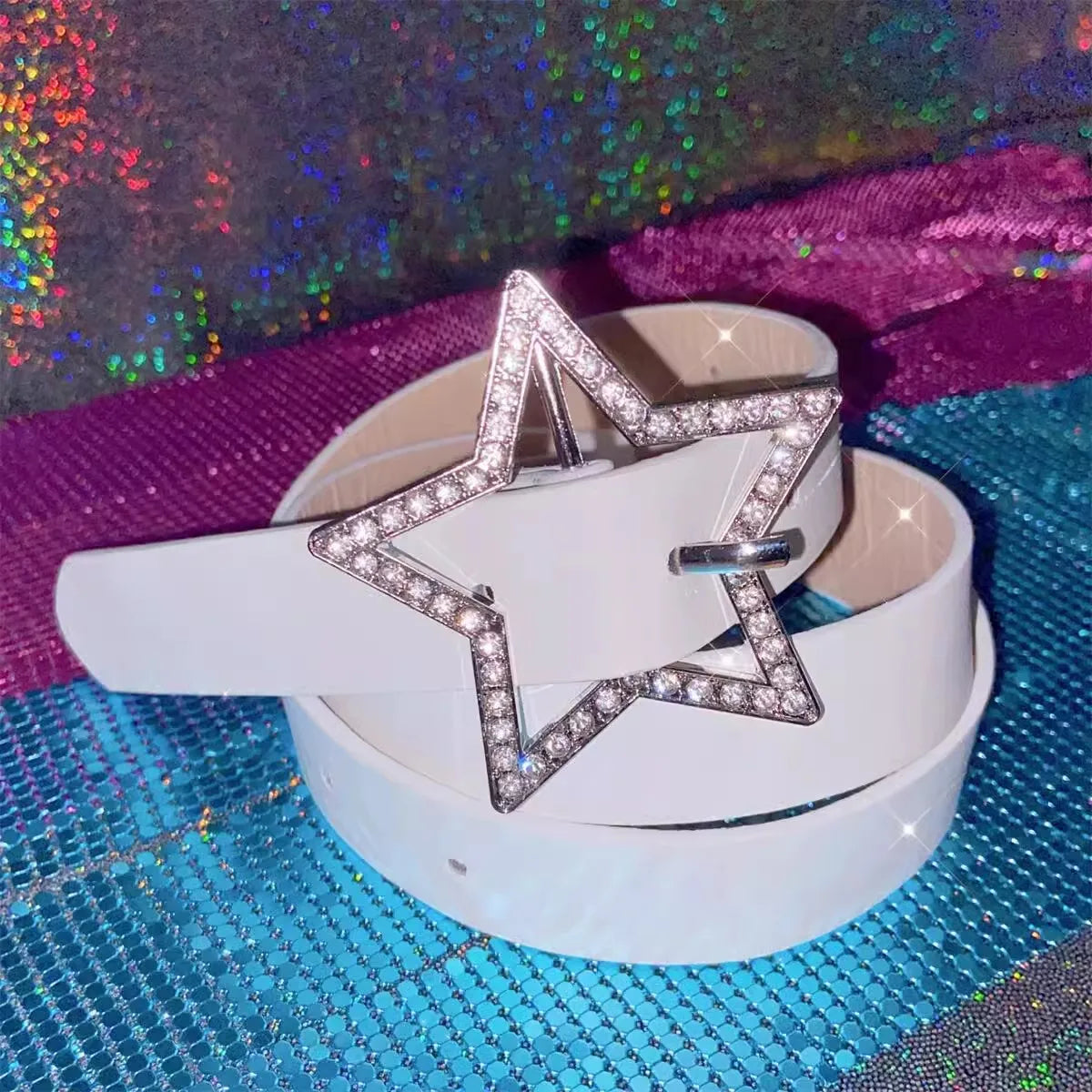 DRAVEN — Kawaii Pink Y2K Star Belt Women Adjustable PU Leather