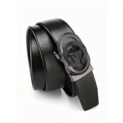 Luxury Leather Belt Men Automatic Adjustable Design – Elegant Men's Accessory | Accessorio Uomo Elegante