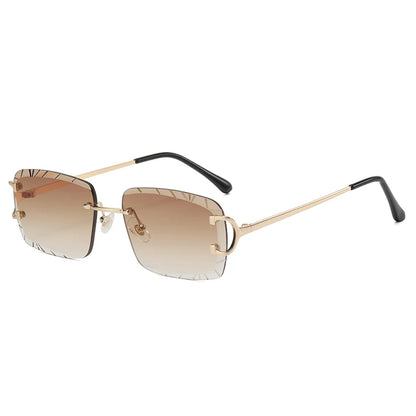 Square Rimless Sunglasses – High-Grade Metal Design – Elegant Men's Accessory | Accessorio Uomo Elegante