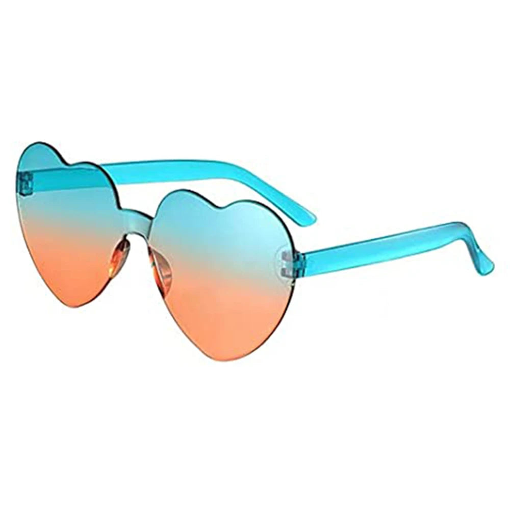 Rimless Heart Sunglasses – Colorful Gradient Love Shades – Elegant Men's Accessory | Accessorio Uomo Elegante