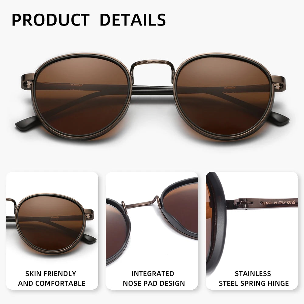 DRAVEN — Retro Round Sunglasses – Polarized Classic Design