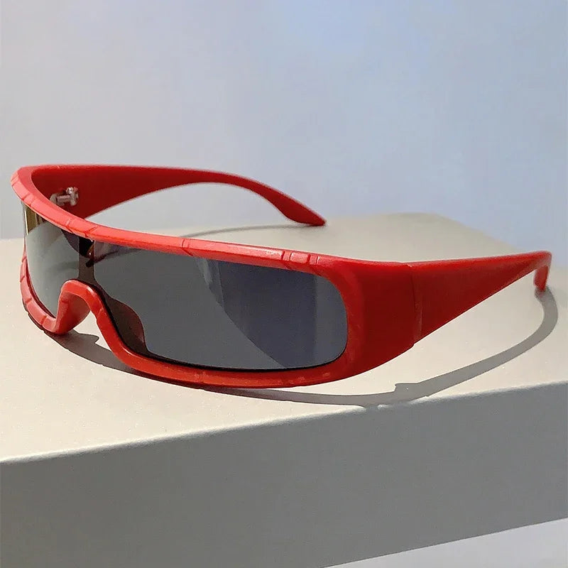 DRAVEN — Monoblock Wrap Sunglasses – Futuristic Punk Style