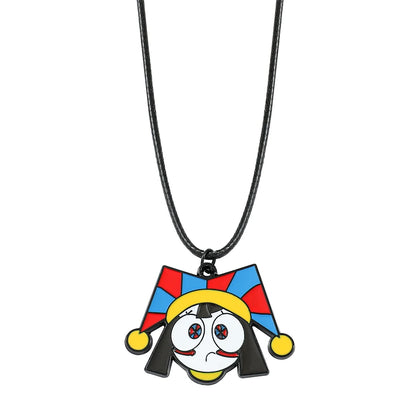 Digital Circus Pendant Necklace – Cartoon Clown Jewelry for Kids and Fans